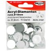 Margele tip diamant, acryl, plate, cristal, D=18mm, 15g, 25buc Meyco 61847